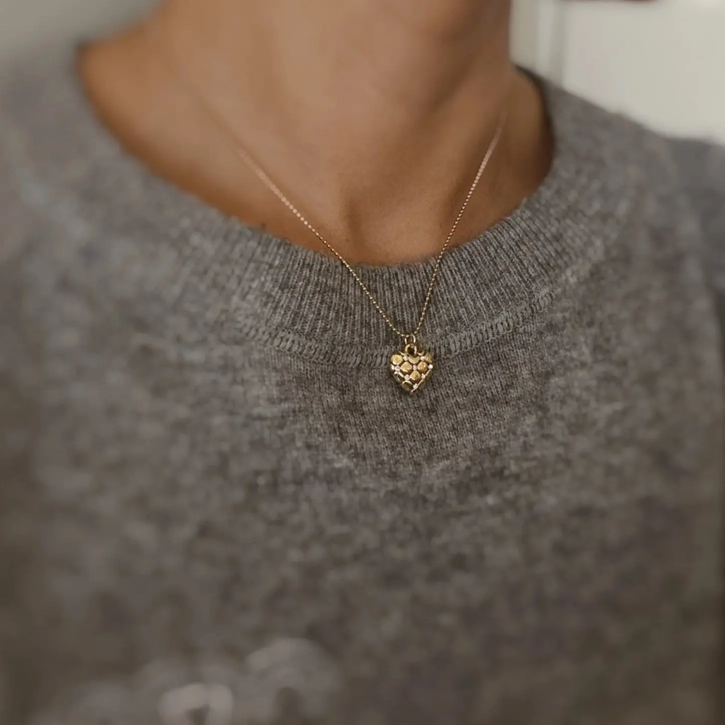 Katherine Quilt Heart Necklace