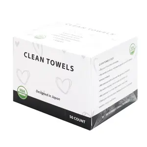 Disposable Face Towel USDA Organic Biodegradable Clean Towels XL Thick Disposable Face Towelette Soft Facial Wash Cloth 50 CT/BOX Cleansing Skincare Gentle Comfort