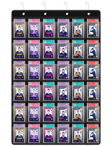 NiHome 36 Slot Card Display Case - Graded Sports Card Frame, 35PT PSA Display with PVC Protection for Baseball Football Trading Cards Wall Display, Card Collector Gifts, Black