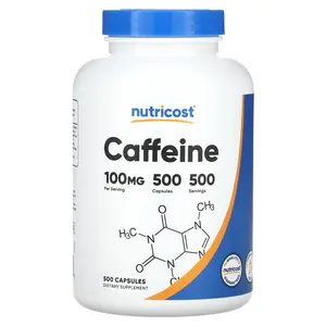 Nutricost Caffeine , 100 mg , 500 Capsules Nutricost Caffeine , 100 mg , 500 Capsules