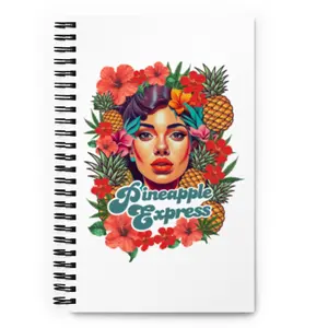 Pineapple Express Spiral Notebook - Cannabis Themed Novelty Gift 140 dotted bullet journals