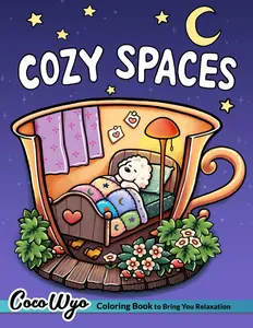 Cozy Spaces: Coloring Book for Adults and Teens Featuring Relaxing Familiar Corners with Cute Animal Characters for Stress Relief familiar corner coco wyo stress relief