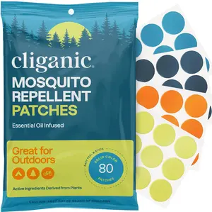Cliganic Mosquito Repellent Patches Solid Color Bug Stickers for Kids and Adults, 80 Patches Cliganic