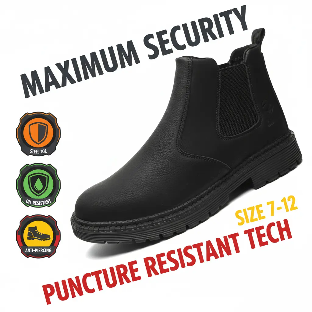 Defensive Splash-proof Smash-proof Puncture-proof Breathable Safety Shoes Unisex Chef Work Shoe Waterproof Anti-slip Durable Outdoor Comfortable for Hospital Janitorial Staff and Facility Maintenance Men Women Wet Traction