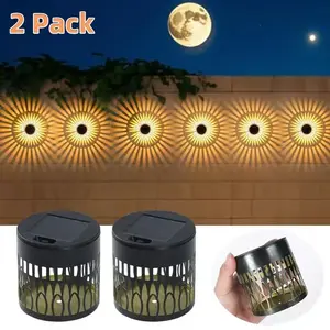 Solar Sunflower Outdoor Wall Lights, Projection Flower Shape Lamp, Halloween Thanksgiving Christmas Party Atmosphere Light, Garden Decor