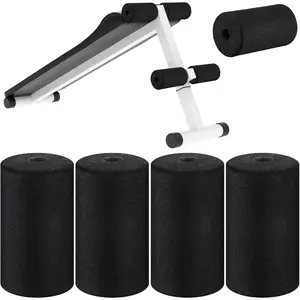 4 count  Foot Pad Rollers Buffer Tube Cover for Exercise Machine  Gym Equipment Replacement Pads for  Extension Weight Bench Inversion Table(0.87 x 3.4 x 6.3 Inches)