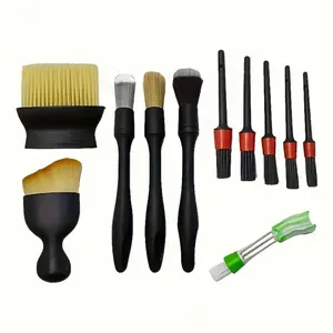 11pcs Professional Car Detailing Kit Interior, Car Cleaning Brush Set, Car Detailing Kit, Car Detailing Accessories, Air Conditioner Vent Dust Remover, Interior Gap Cleaning Tool, Vent Cleaning Brush, Car Maintenance Detail Brush, Gap Cleaning Tool Kit