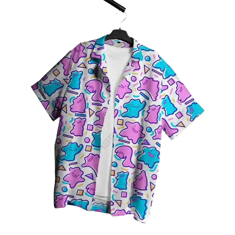 Ditto Ghost Button Up Hawaiian Shirt for Men Women Birthday Bachelor Party Gift Summer Gift