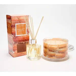 HomeWorx by Slatkin + Co. 18-oz. Candle & Reeds Hot Cider Donut