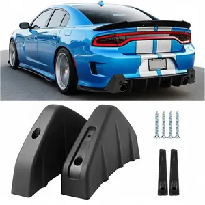 Upgrade Your Car with a Sleek Black Rear Diffuser: Universal Fit for SUVs, Sedans & Hatchbacks. Aerodynamic ABS Spoiler Lip, Easy Installation, Scratch Protection & Sporty Style Enhancement.