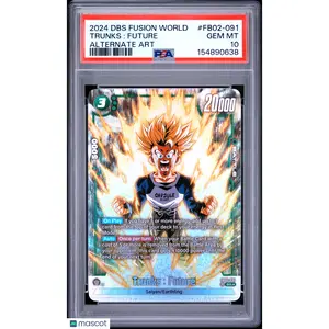 2024 Dragon Ball Super Fusion World Alternate Art Trunks Future #FB02-091 PSA 10