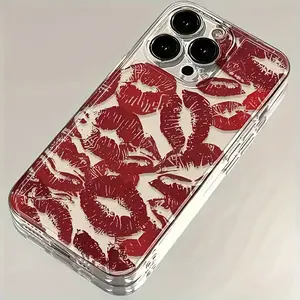 Transparent And Minimalist Phone Case, Unique Red Lip Print, Designed to Be Shockproof And Fully Protective, Suitable for a variety of iPhone models, from Iphone 17 series to Iphone 11 series, and Iphone x seriesAnd Samsung series