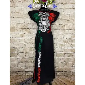 Tri-Color VIVA MEXICO Maxi Dress
