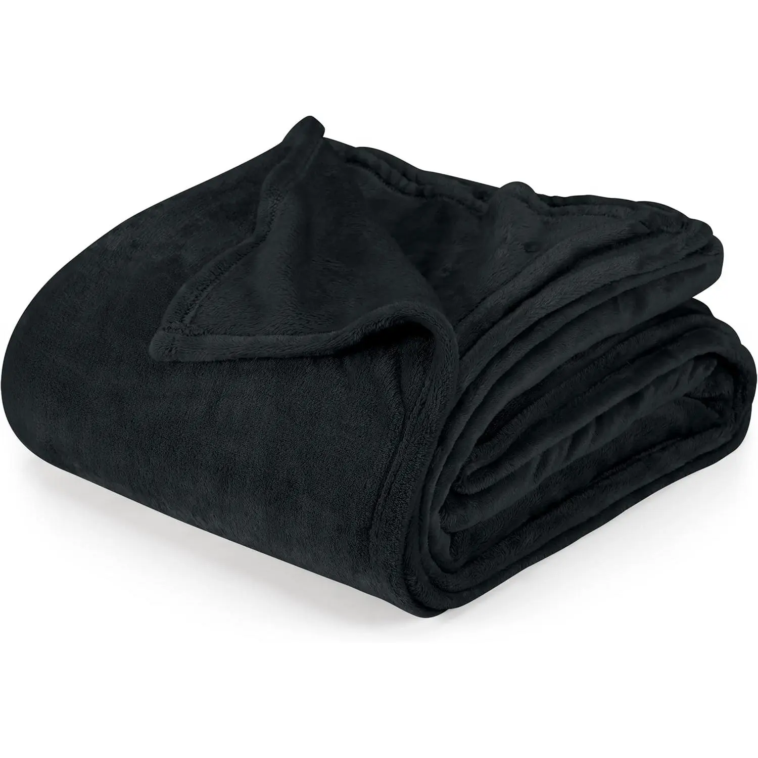Black Queen Size Microfiber Fleece Blanket - Breathable, Elegantly Designed, Anti-Static, Durable (90x90 in)