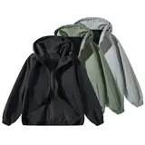 Unisex Zip Up Jackets Vintage Washed Coat Streetwear Hoodies Unisex Soft Material Casual Fashion Essential Tops for Men Day Womenswear