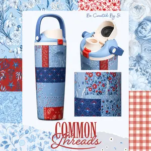 [Limited Edition] Owala Color Drop Common Threads 30oz FreeSip Tumbler – Insulated Stainless Steel Water Bottle with Straw, Leakproof Travel Cup, Keeps Drinks Cold All Day