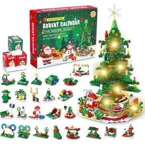 Christmas 24 Countdown Surprise Children's Blind Box Small Gift Building Block Set Toy Desktop Ornament Gift