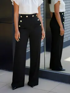 Women's High-Waisted Wide-Leg Pants, Slimming & Comfortable Design, Perfect for Urban Streetwear, Casual Daily Wear