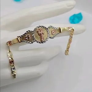 bracelets with SAINT BENEDICT Gold-plated SMALL size 7"inches  price for each