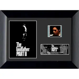 212 MAIN The Godfather Part 2 Limited Edition Authentic Minicell Film Cells - 5x7 in Framed Artistic Photo Print, Wooden Wall Art Collectible Decoration with Certificate