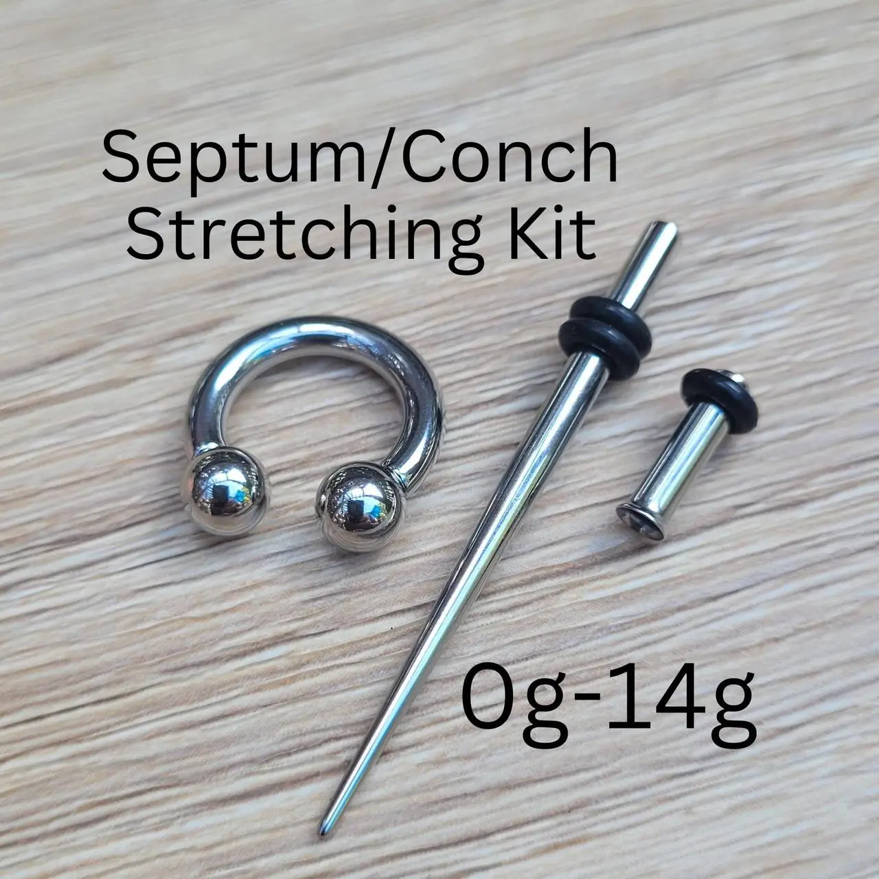 Steel Septum Conch Ear Stretching Kit Taper Tunnel Plug Horseshoe Nose Gauges Gauging 0g 2g 4g 6g 8g 10g 12g 14g jewelry set Silver 2mm 3mm