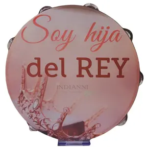 I Am The King's Daughter Tambourine Synthetic Leather Non-Slip Grip Metal Cymbals Premium Wood