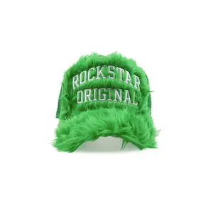 Shaggy Green Fur Trucker Hat
