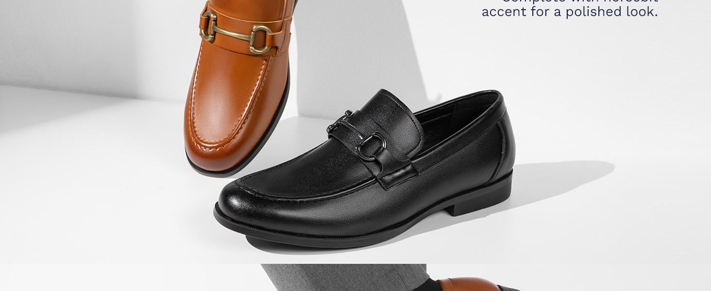 Bruno Marc Men's Metallic Slip-On Dress Loafers SpringStatements