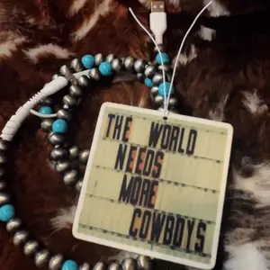 Western Beaded Phone Charger & Car Freshener with Cowboy Theme