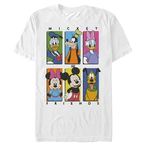 Men's Mickey & Friends Colorful Character Panels T-Shirt
