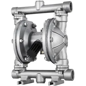 【fathersdaygift】VEVOR Air-Operated Double Diaphragm Pump, 1/2 in Inlet & Outlet, Stainless Steel Body, 8.8 GPM & Max 120PSI, PTFE Diaphragm Pneumatic Transfer Pump for Petroleum, Diesel, Oil & Low Viscosity Fluids