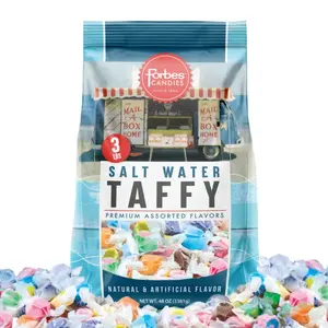 Forbes Candies Assorted 3 Pound Bag of Salt Water Taffy - Premium Assorted Flavors for Parties & Gifting