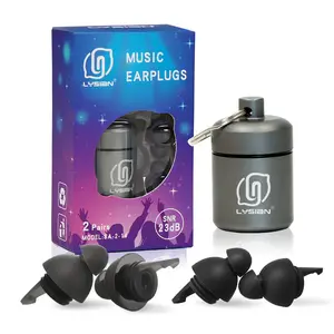 Lysian High Fidelity Music Earplugs, Reduce Noise SNR23db, Washable and Reusable, Perfect for Music Festivals, Concerts, motorcycles, Bars, DJ, etc, 2 Pairs
