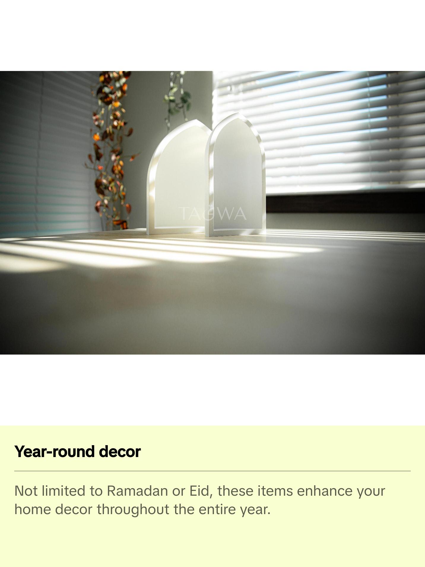 Mini Mihrab Islamic Decor | Small & Large Sizes | Modern Ramadan Decoration in Black or White