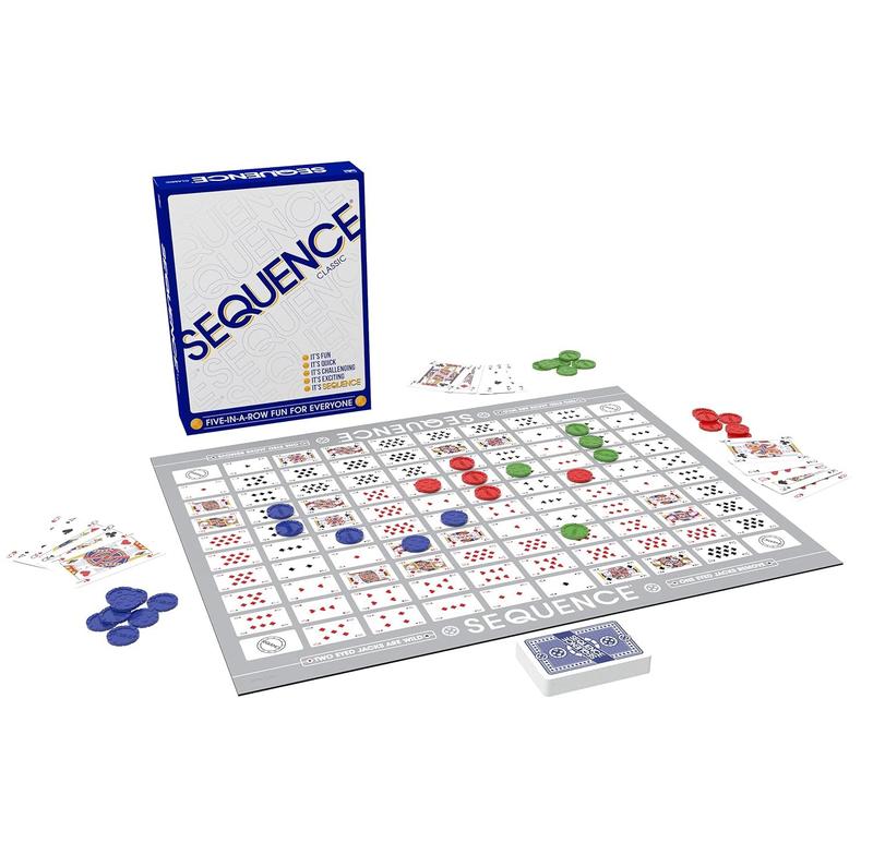 SEQUENCE- Original SEQUENCE Game with Folding Board, Cards and Chips by Jax ( Packaging may Vary ) White, 10.3" x 8.1" x 2.31"
