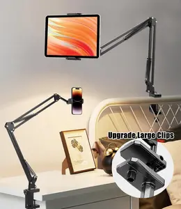 Newly Upgraded Large Clip-Tablet Holder for Bed Desk Phone Holder for Desk Kindle Holder for Bed Phone Tablet Holder Mount Phone Stand for  for iPad pro, iPad, iPhone Kindle All 4.7-12.9" Devices