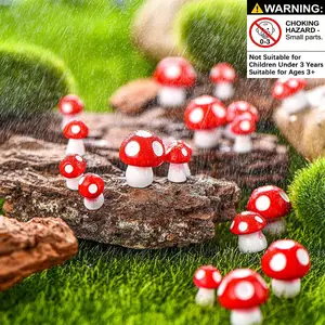 Cute Mushroom Design Miniature Figurines (30pcs/set), Miniature Mushroom Model, Garden Miniature Statue, Landscape DIY Bonsai Craft for Home Decoration Supplies