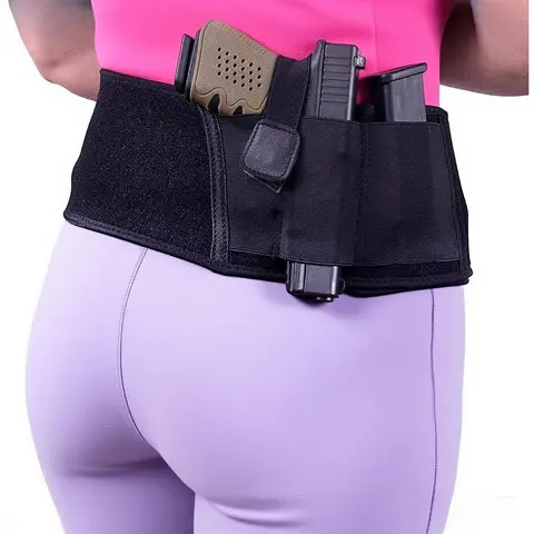 Men's Concealed Carry Belly Belt Holster - 1 Adjustable Waist Holster for Adults, Fits Smith and Wesson, Shield, Glock 17/19/26/42/43/43x, 1911, P238, Ruger LCP, FN Reflex 9MM/380, 6.93x6.06x1.85 Inches Tactical Equipment Fanny Pack Belt Bag