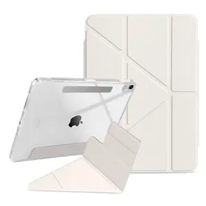 Magnetic Detachable iPad Case for iPad 10/11th, High Transparency Acrylic Back Cover, Auto Wake/sleep, Charging Holder Included