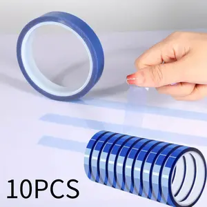 10 Rolls High-Temp Heat-Resistant Adhesive Tape - No Residue, 10mm x 33m/108ft, for Hot Press, Electronics, Vinyl - Durable Bonding & Heat Stabilization, Electronic Assembly, Smooth Surface, Reliable Stickiness