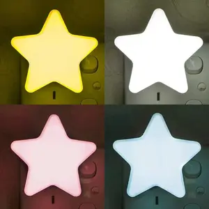LED Stars Night Lights EU/US Plug Night Lamp Light Home Decoration Bedroom Bedside Baby Room Living Room Corridor Lighting