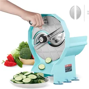 VEVOR Manual Vegetable Fruit Slicer, 0-0.5/0-12mm Thickness Adjustable Commercial Slicer Machine, Stainless Steel Food Cutter Slicing Machine with 2 Spare Blades, for Potato, Cucumber, Lemon, TomatoVEVOR Super Brand Day