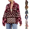 SCUSTY Women's Autumn Sweater Cardigans NEW COLORS ADDED Graphic Button Down Collar Knitwear Long Sleeves Y2K Oversized Print Coat SohoChic