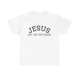 Jesus Est. on the Cross T-Shirt | Christian Faith Tee, Religious Shirt