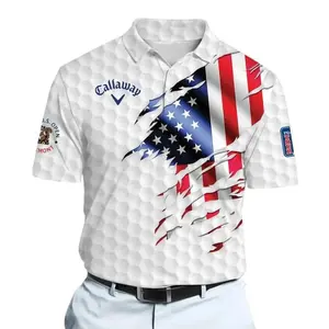 American Flag Golf Polo Shirt 2026, Patriotic USA Tournament Inspired Polo for Men, Lightweight Performance Golf Shirt