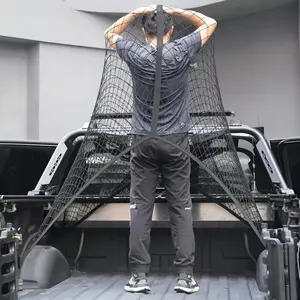 Truck Bed Cargo Net Highly Elastic, Cargo Mesh Organizer for Truck SUV ATV UTV Boat, Stretchable Storage Net for Camping Gear Furniture, Compact Strong Elastic Net for Secure Transport and Pickup Bed Organization – Summer Gift