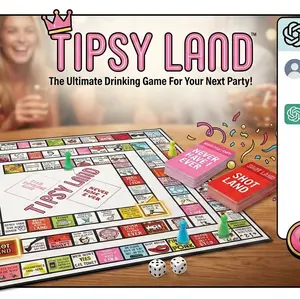 Tipsy Land Ultimate Drinking Game for Your Next Party with Fun Cards and Dice for Engaging Social Gaming