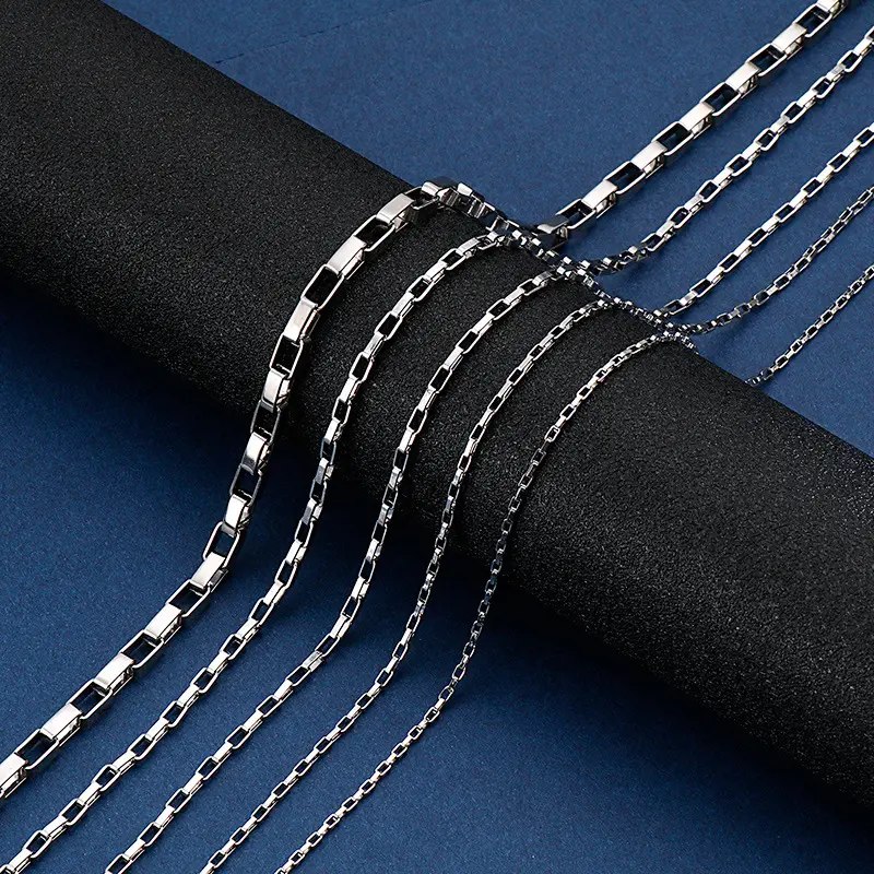 GTHIC Simple Stainless Steel Box Chain Necklace for Men Women Statement Jewelry Daily Wear
