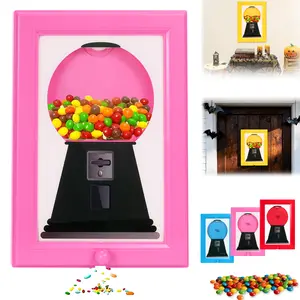 Candy Dispenser Frame, Candy Picture Frame Dispenser, Handy Candy Frame Dispenser, Picture Frame Candy Dispenser, For Candies, Nuts, Dog & Cat Treats, Suitable for Birthday & Holiday Gifts (Pink)