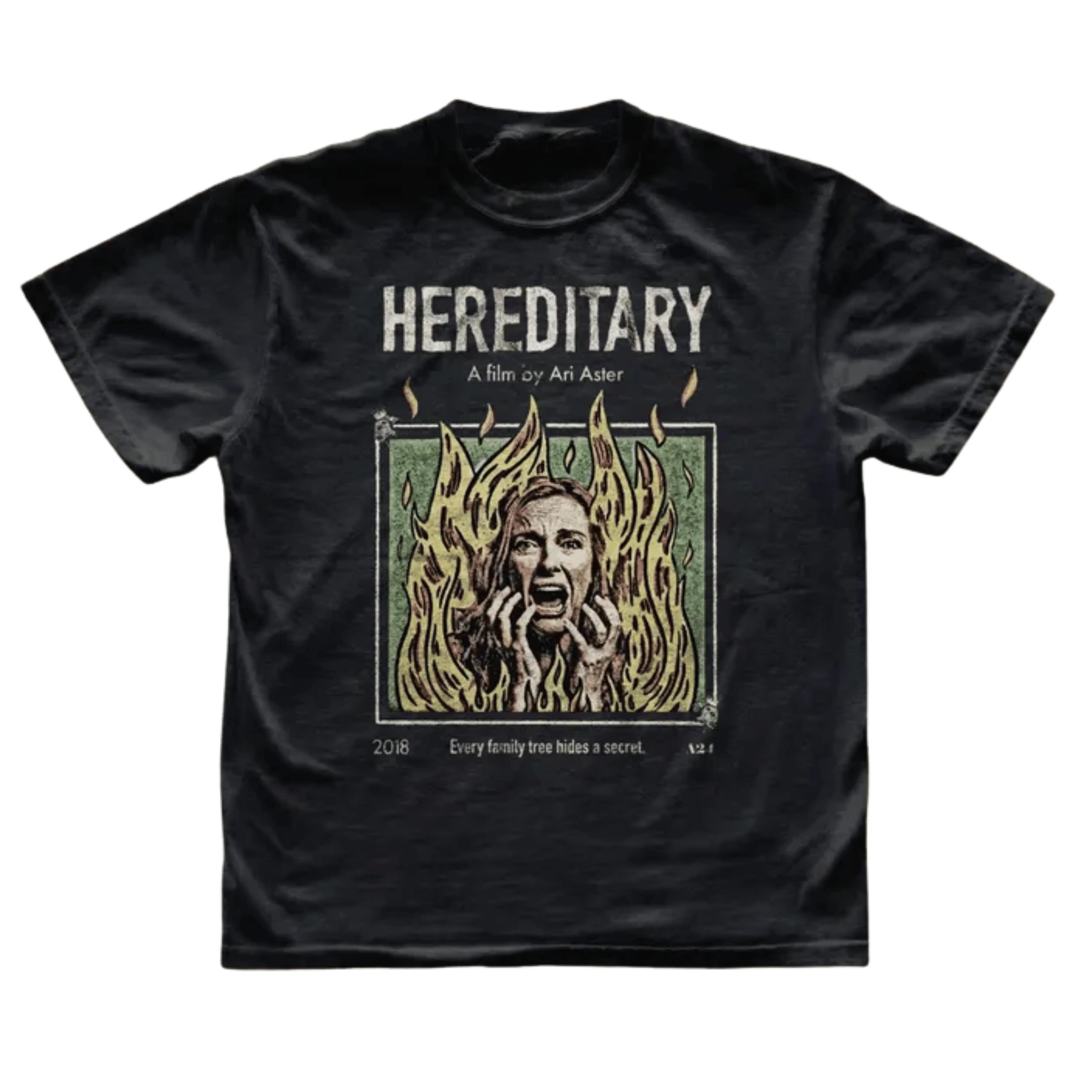 Gildan Men's and Women's T-shirt, Vintage Hereditary Graphic Tee, Ari Aster Movie Shirt, A24 Horror Merch, Every Family Tree Hides A Secret Quote, 2018 Cult Classic Top, Retro Psychological Thriller Apparel, Unique Gift for Horror Fans